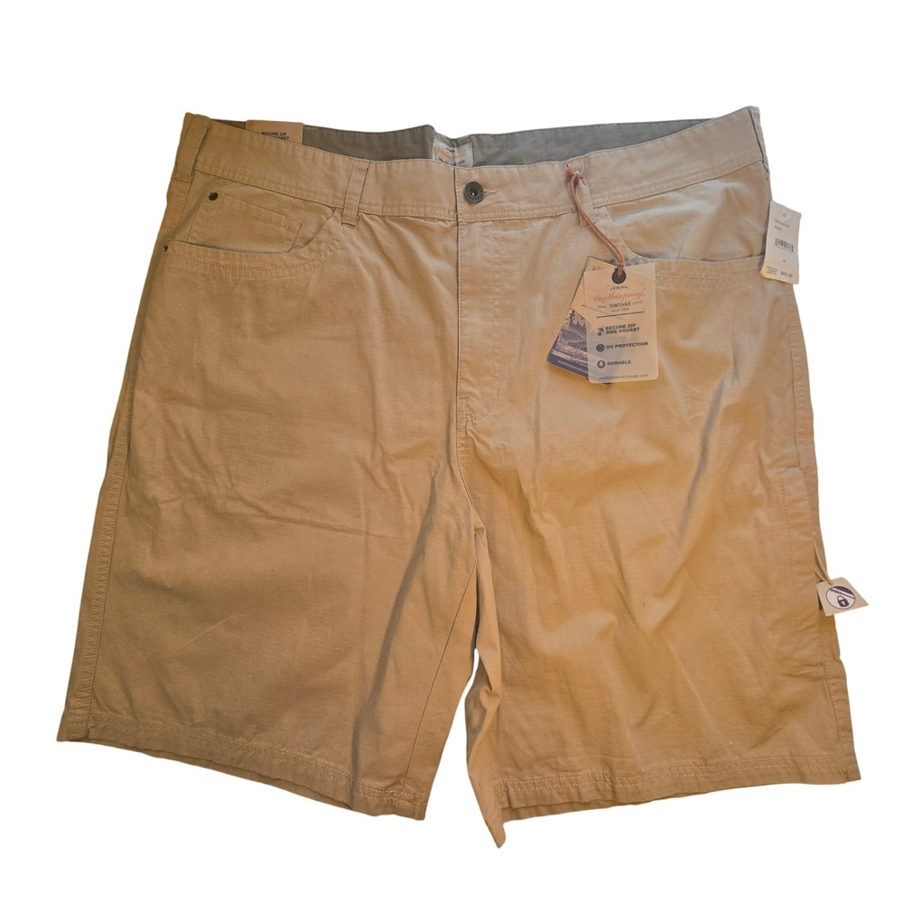 Weatherproof Vintage Madison Short Mens 44 Khaki Ripstop UV Protection NWT